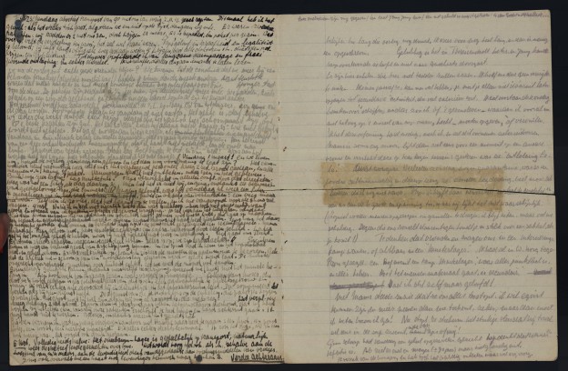 Tagebuchseite mit dem Eintrag vom 5. März 1945, Gedenkstätte Bergen-Belsen, Schenkung Louis Tas
