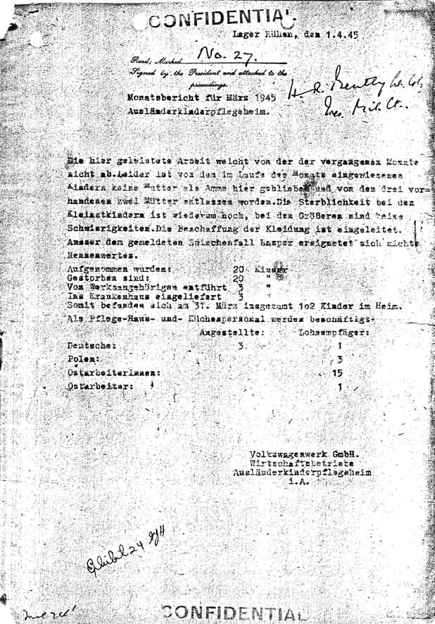 Rühem Monatsbericht Maerz 1945