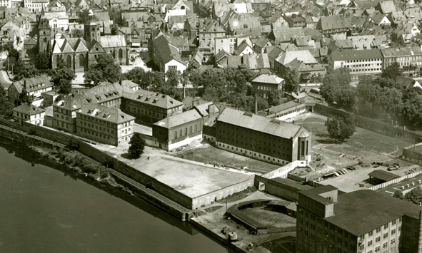 Das Gefängnis Hameln in einem Luftbild aus den 1960er Jahren (Stadtarchiv Hameln)